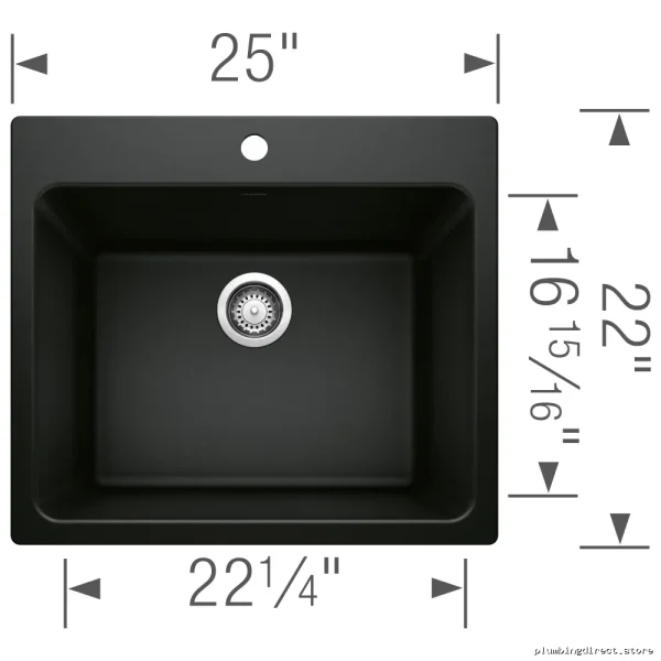 Blanco Liven 402646 Coal Black Drop-In Silgranit Laundry Sink - Durable 1 Bowl