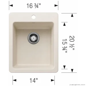 Blanco Liven Single Bowl Dual Mount Bar Sink - Soft White 403673