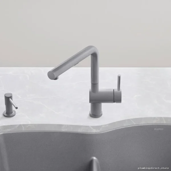 Blanco Metallic Gray Pull-Down Kitchen Faucet with Sprayer 526370 - Image 2