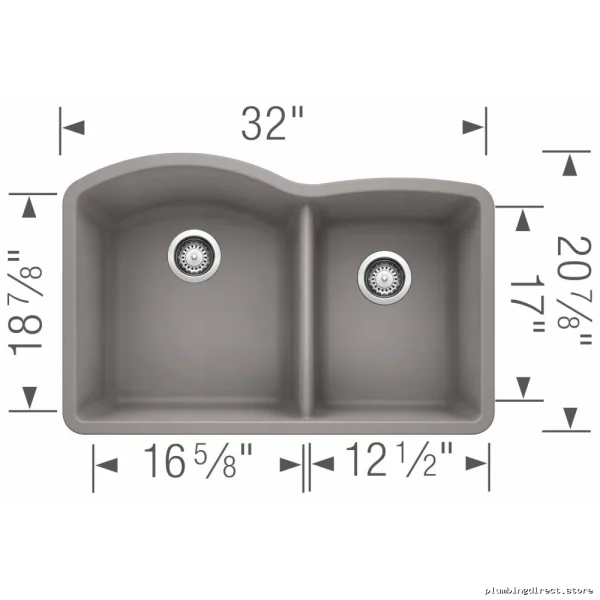 Blanco Metallic Gray Silgranit Undermount Sink - Diamond U 1.75 Bowl 401660