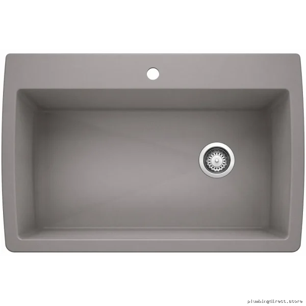 Blanco Metallic Gray Silgranit Drop-In Kitchen Sink - Diamond Super Single - Image 2
