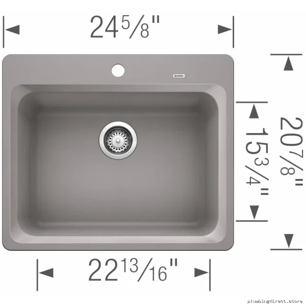 Blanco Metallic Gray Silgranit Drop-In Kitchen Sink Model 401671