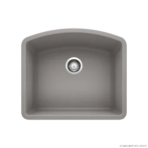 Blanco Metallic Gray Silgranit Undermount Sink - Diamond U 1 Bowl Design 401658