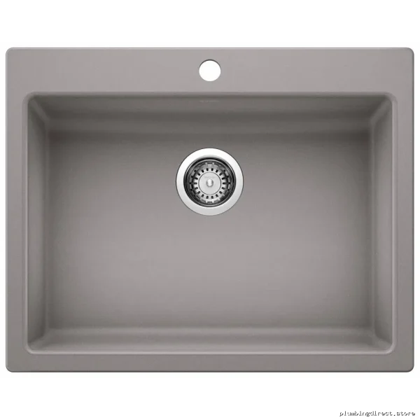 Blanco Metallic Gray Silgranit Kitchen Sink ADA Compliant Dual Mount 1 Bowl
