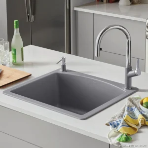 Blanco Metallic Gray Silgranit Drop-In Kitchen Sink - Diamond 1 Bowl