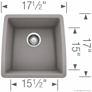 Blanco Metallic Gray Undermount Bar Sink - Silgranit Single Bowl Design
