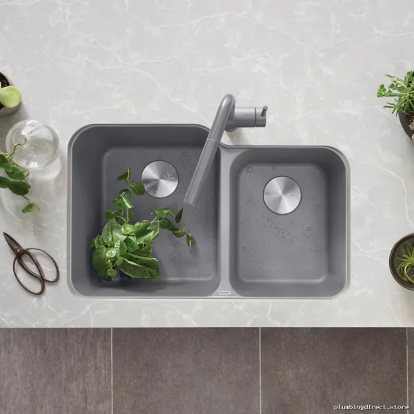 Undermount Silgranit Sink with 1.75 Bowl - Metallic Gray Vision U by Blanco