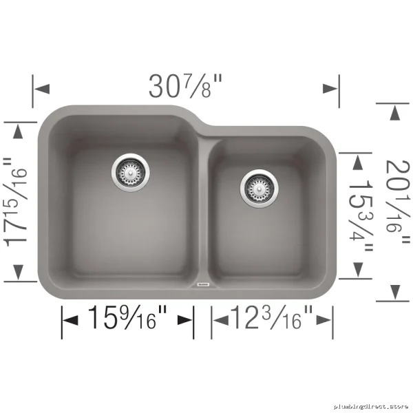 Undermount Silgranit Sink with 1.75 Bowl - Metallic Gray Vision U by Blanco - Image 3
