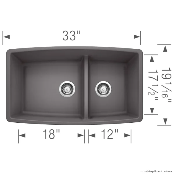 Blanco Performa U 1.75 Bowl Undermount Kitchen Sink in Cinder Silgranit 401418