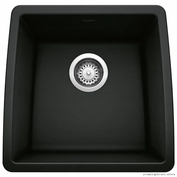 Blanco Model #402663 Performa U Durable Single-Bowl Undermount Silgranit Kitchen Bar Sink in Coal Black