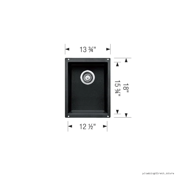 Blanco Precis U 0.75 Bowl Silgranit Undermount Sink in Concrete Gray 402270 - Image 2