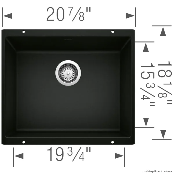 Undermount Silgranit Sink - Coal Black 1-Bowl Precis U Series (402658) Blanco - Image 3