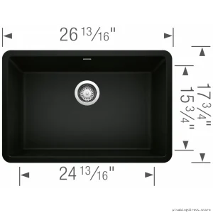 Precis U Single 27 Silgranit Undermount Sink - Coal Black & Blanco Model