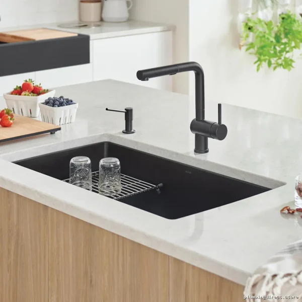 Blanco Precis U Super Undermount Silgranit Kitchen Sink - Coal Black - Image 2
