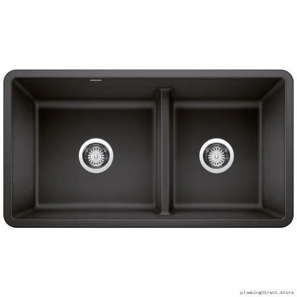 Blanco Precis U Undermount Sink with Low Divide Design - Anthracite Silgranit | 1.75 Bowl - Image 4