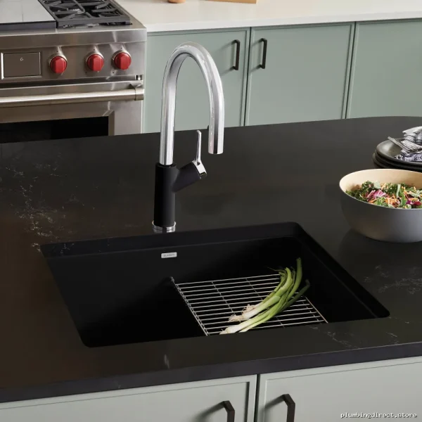Blanco PrecisU CoalBlack Silgranit Sink – Modern Durable Design for Kitchen Island - Image 2