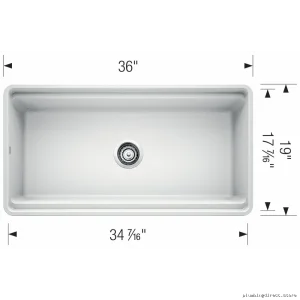 Blanco 401808 Profina Farmhouse Fireclay Sink in White Ceramic Finish