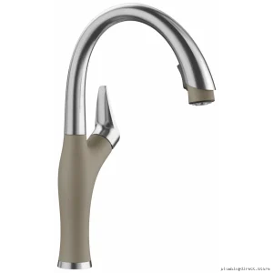 Blanco Pull-Down Kitchen Faucet with Spray - Stainless Steel & Truffle Finish