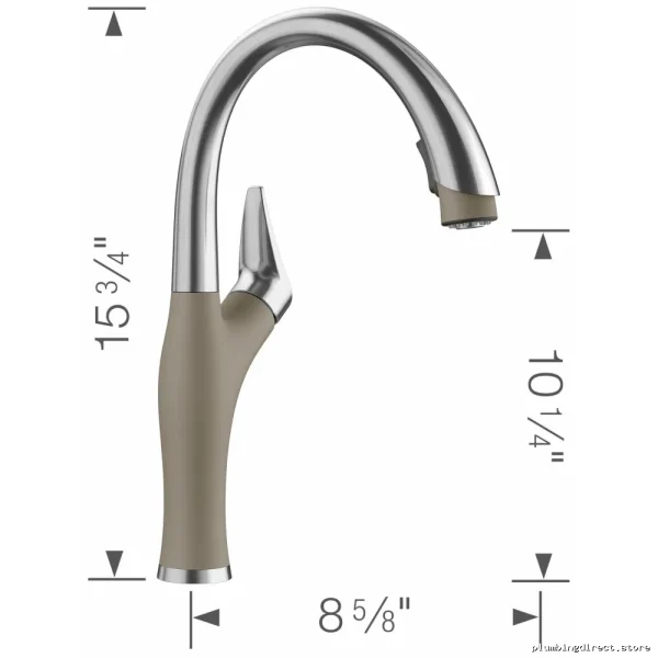 Blanco Pull-Down Kitchen Faucet with Spray - Stainless Steel & Truffle Finish - Image 2