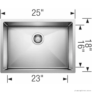 Blanco Radius Undermount Sink - Stainless Steel Kitchen Sink with Large Bowl & Easy Clean Design