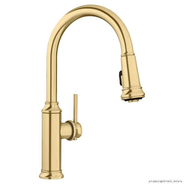 Blanco Satin Gold Pull-Down Kitchen Faucet with Sprayer 442980 - Image 3