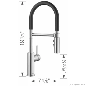 Blanco Semi-Pro Kitchen Faucet with Pull-Down Spray & Flexible Hose - Stainless Steel