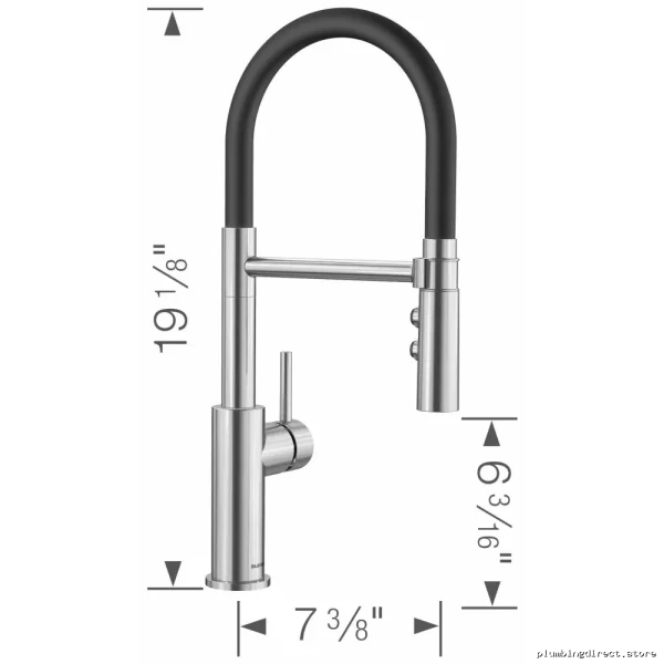 Blanco Semi-Pro Kitchen Faucet with Pull-Down Spray & Flexible Hose - Stainless Steel