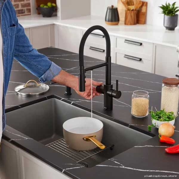 Catris 442992 Blanco Semi-Professional Kitchen Sink Faucet with Flexible Filter System - Matte Black