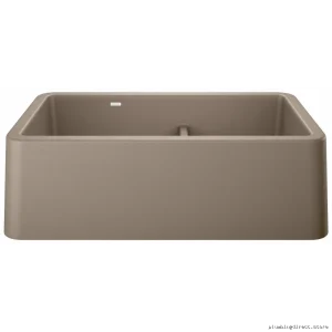 Blanco Silgranit Low Divide Apron Front Sink 33 Inch Truffle Ikon Series