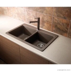 Blanco Silgranit Double Bowl Kitchen Sink in Cafe Brown 400978