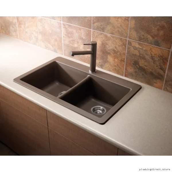 Blanco Silgranit Double Bowl Kitchen Sink in Cafe Brown 400978