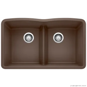 Blanco Silgranit Double Bowl Undermount Kitchen Sink in Cafe Brown