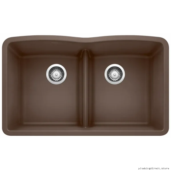 Blanco Silgranit Double Bowl Undermount Kitchen Sink in Cafe Brown