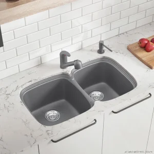 Blanco Metallic Gray Silgranit Drop-In Kitchen Sink 1.75 Bowl Vienna 210