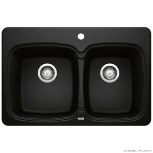 Blanco Coal Black Silgranit Drop-In Kitchen Sink 1.75 Bowl Model 210