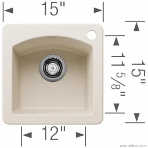 Blanco Soft White Silgranit Drop-In Kitchen Sink 1 Bowl Compact Design
