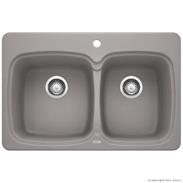 Blanco Metallic Gray Silgranit Drop-In Kitchen Sink 1.75 Bowl Vienna 210 - Image 4