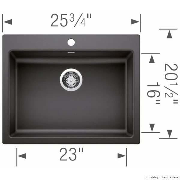 Precis 1 Bowl Dual Mount Silgranit Kitchen Sink | ADA/CSA Accessible Anthracite 402073 Blanco - Image 2