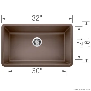 Precis U Single Undermount Silgranit Kitchen Sink - Cafe 400889 Blanco