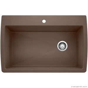 Silgranit Drop-In Kitchen Sink Single Bowl High-Quality Stainless Steel - Cafe 400369 Blanco