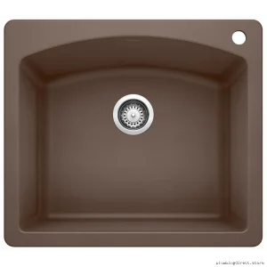 Blanco Silgranit Single Bowl Drop-In Kitchen Sink in Diamond Finish