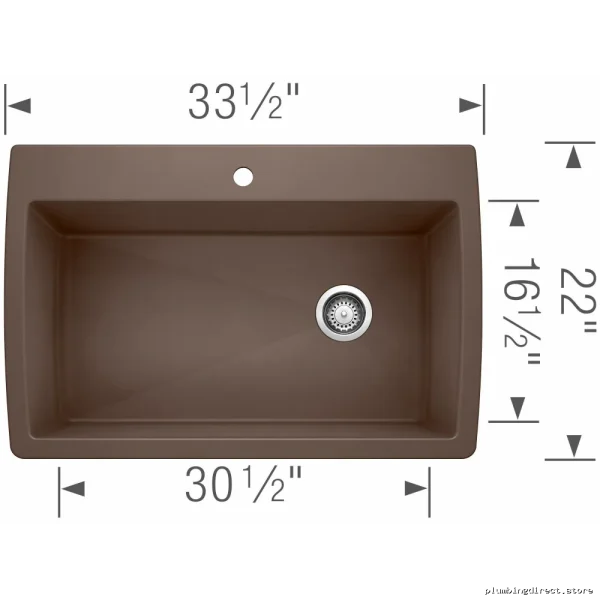 Silgranit Drop-In Kitchen Sink Single Bowl High-Quality Stainless Steel - Cafe 400369 Blanco - Image 2