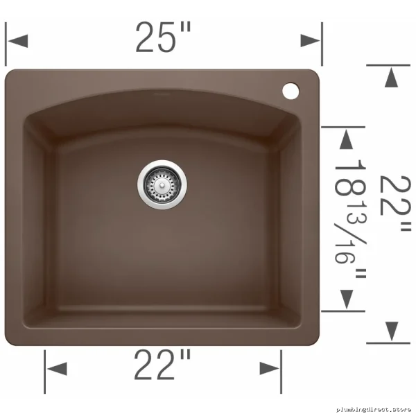 Blanco Silgranit Single Bowl Drop-In Kitchen Sink in Diamond Finish - Image 2