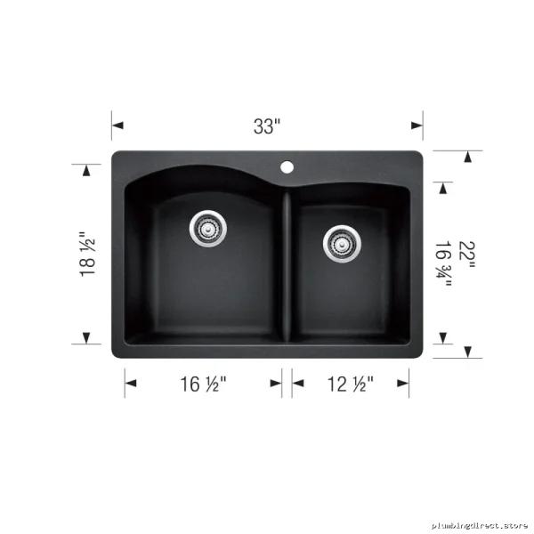 Blanco Model 402277 Diamond Concrete Gray Drop-In Silgranit Sink – Durable 1.75 Bowls - Image 2