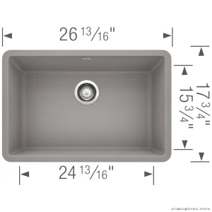 Durable Blanco Silgranit Sink - Metallic Gray Undermount Kitchen Basin