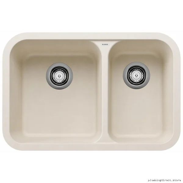 Blanco Soft White Double Bowl Undermount Silgranit Kitchen Sink - Image 2