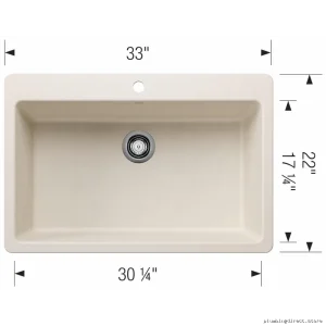 Blanco Durable Silgranit Kitchen Sink - Dual-Mount Single Bowl in Soft White