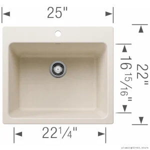 Blanco Soft White Silgranit Laundry Sink with Dual Mount Bowl
