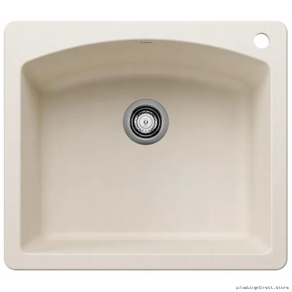 Durability Enhanced Single Bowl Top Mount Silganrit Kitchen Sink in Soft White | Blanco