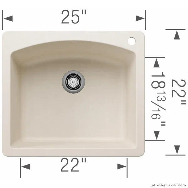 Durability Enhanced Single Bowl Top Mount Silganrit Kitchen Sink in Soft White | Blanco - Image 2